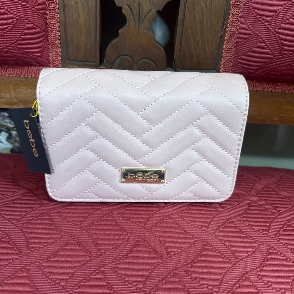 bebe Sophia Blush Quilted Crossbody Bag